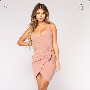 Fashion Nova Dress. Liliana Wrap Dress - Mauve